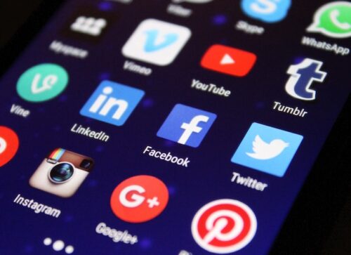 screen showing social apps