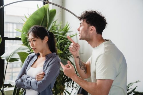 man berating his partner
